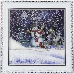 LED Lighted Musical Snowing Snowman Wall Plaque - 15"