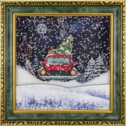 LED Lighted Musical Snowing Retro Truck Wall Art - 31"