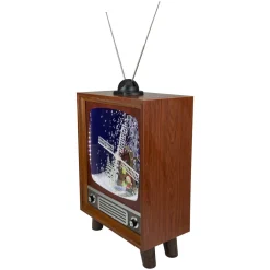 LED Lighted Musical Snowing Windmill TV Set Decoration - 21