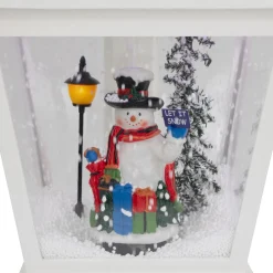 LED Lighted Musical Snowman Christmas Street Lamp Decoration - 17.75
