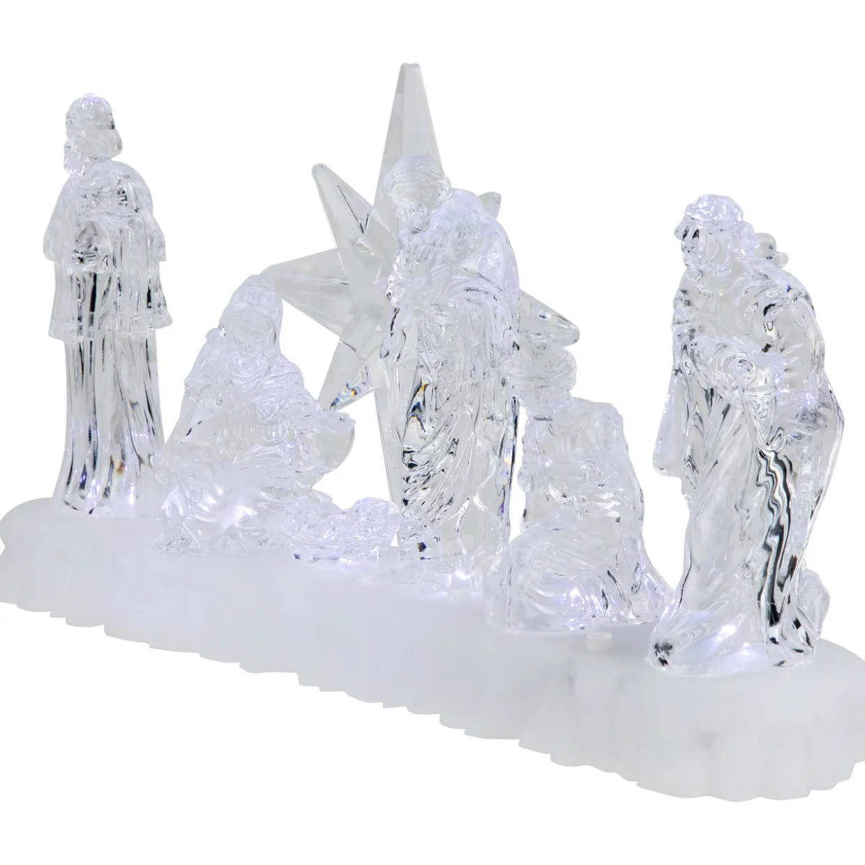 LED Lighted Nativity Scene Acrylic Christmas Decoration - 12.25"