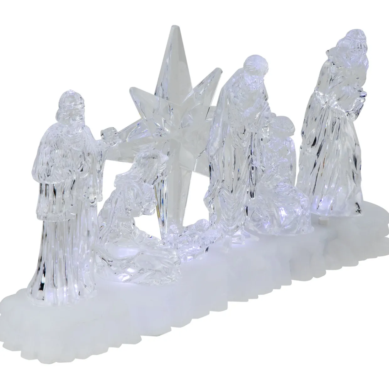 LED Lighted Nativity Scene Acrylic Christmas Decoration - 12.25"