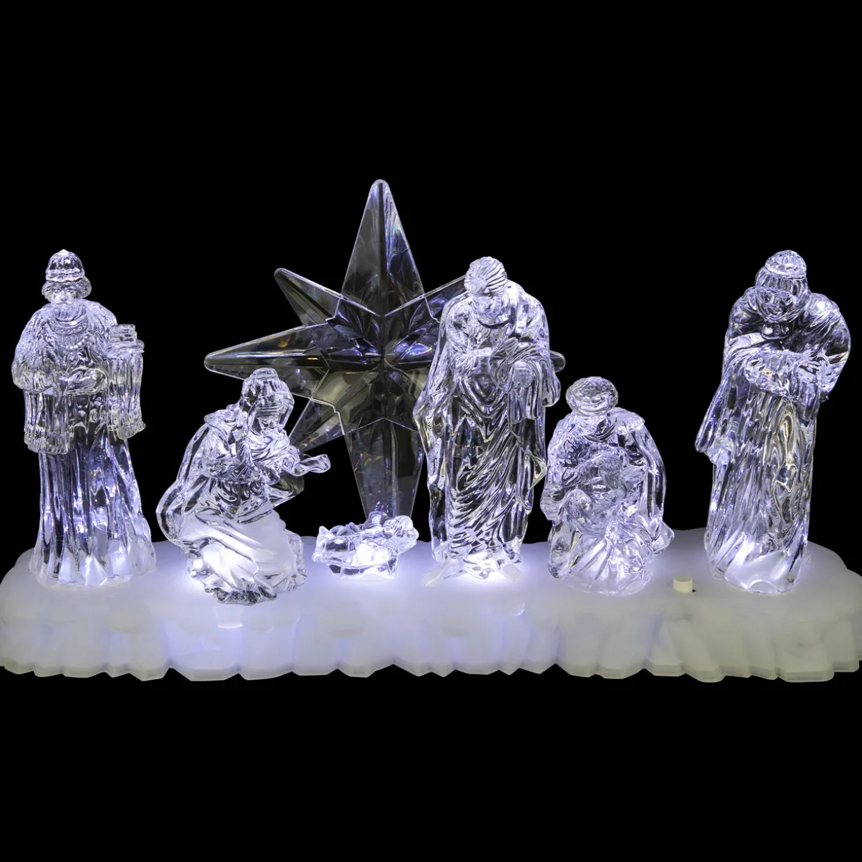 LED Lighted Nativity Scene Acrylic Christmas Decoration - 12.25"