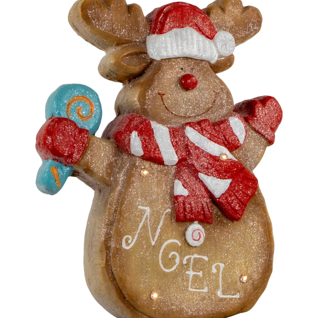 LED Lighted "Noel" Gingerbread Reindeer Christmas Decoration - 14.25"