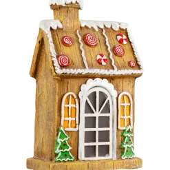 LED Lighted Peppermint Gingerbread House Christmas Decoration - 14
