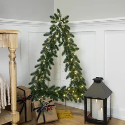 LED Lighted Pine Garland Christmas Tree Decoration - 3' - Warm White Lights