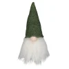 LED Lighted Plush Green Knit Hat Gnome Head Christmas Decoration - 11"