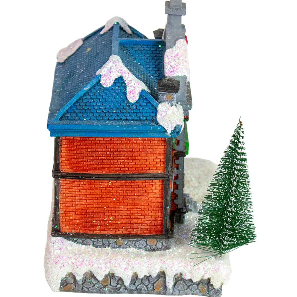 LED Lighted Post Office Christmas Village Decoration - 7"