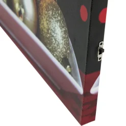 LED Lighted Red and Gold Christmas Candles Display Canvas Wall Art 11.75
