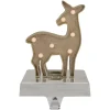 LED Lighted Reindeer Christmas Stocking Holder - 7.5" - Gold Finish