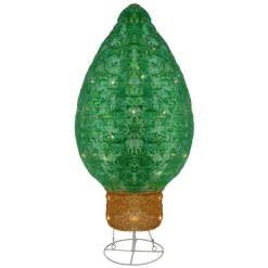 LED Lighted Retro Bulb Outdoor Christmas Decoration - 32" - Warm White - Green