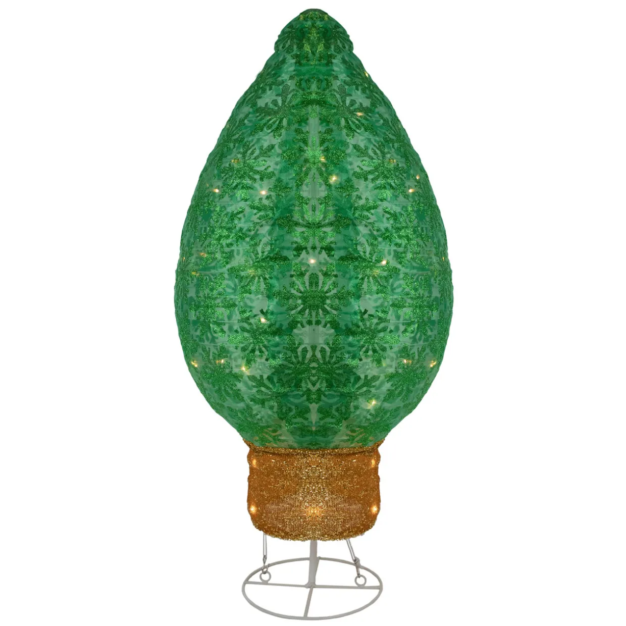 LED Lighted Retro Bulb Outdoor Christmas Decoration - 32" - Warm White - Green
