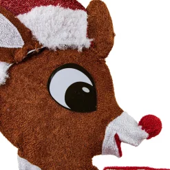 LED Lighted Rudolph Reindeer Crossing Outdoor Christmas Sign - 36