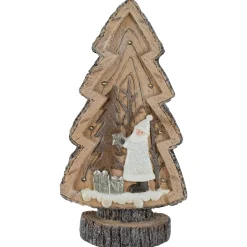 LED Lighted Rustic Glitter Christmas Tree with Winter Scene - 20"