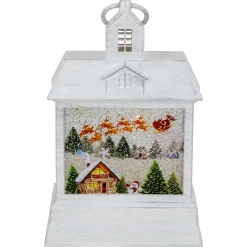 LED Lighted Santa's Sleigh Christmas Lantern Snow Globe - 10"