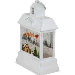 LED Lighted Santa's Sleigh Christmas Lantern Snow Globe - 10