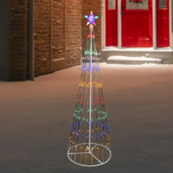 LED Lighted Show Cone Christmas Tree Outdoor Decoration - 6' - Multicolor Lights
