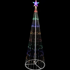 LED Lighted Show Cone Christmas Tree Outdoor Decoration - 6' - Multicolor Lights