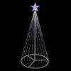 LED Lighted Show Cone Christmas Tree with Star Outdoor Decoration - 4' - Purple