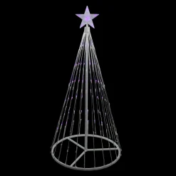 LED Lighted Show Cone Christmas Tree with Star Outdoor Decoration - 4' - Purple