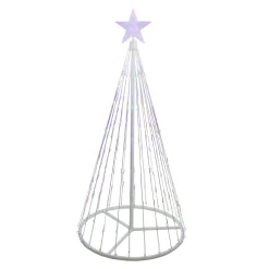 LED Lighted Show Cone Christmas Tree with Star Outdoor Decoration - 4' - Purple