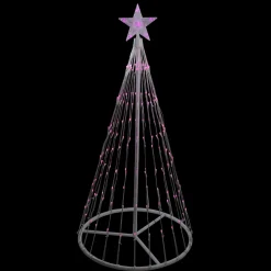 LED Lighted Show Cone Christmas Tree Outdoor Decoration - 4' - Pink