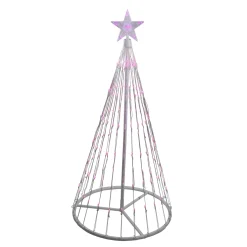 LED Lighted Show Cone Christmas Tree Outdoor Decoration - 4' - Pink