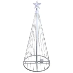 LED Lighted Show Cone Outdoor Christmas Tree - 4' - White - Pure White