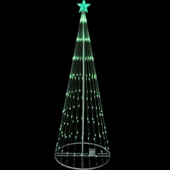 LED Lighted Show Cone Tree Outdoor Christmas Decoration - 6' - Green Lights