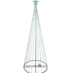 LED Lighted Show Cone Tree Outdoor Christmas Decoration - 6' - Green Lights