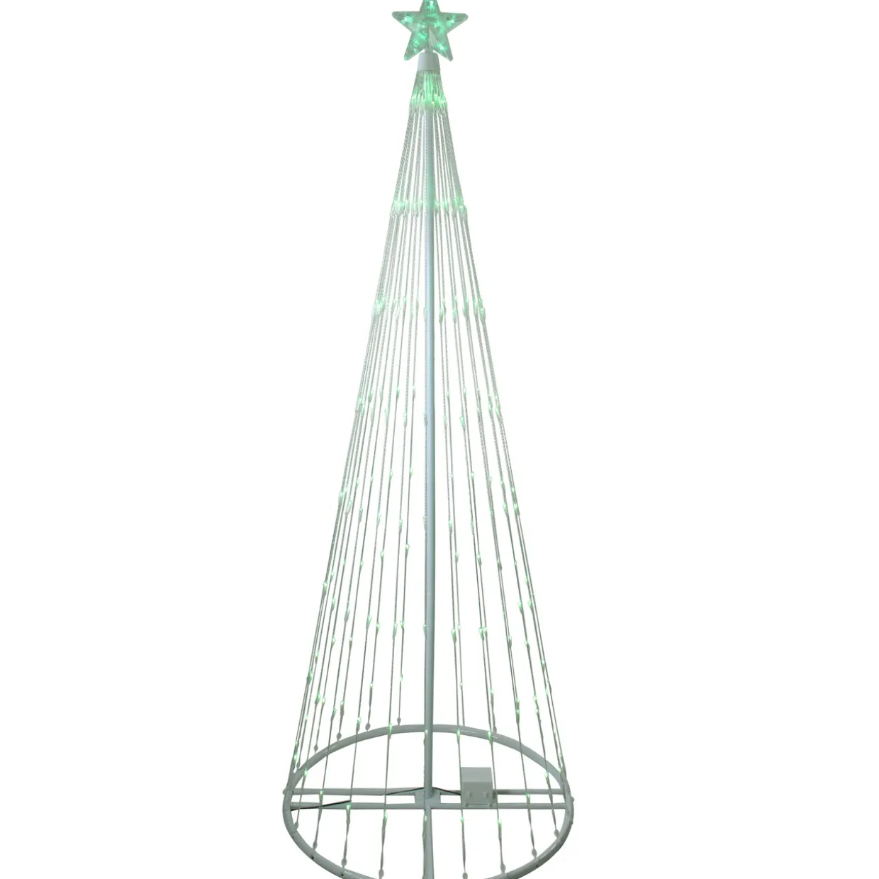 LED Lighted Show Cone Tree Outdoor Christmas Decoration - 6' - Green Lights