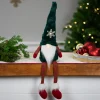 LED Lighted Sitting Gnome with Snowflake Christmas Figure - 13" - Green