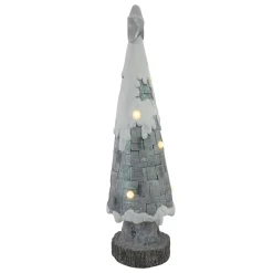 LED Lighted Snow Cap Christmas Tree with Star Topper - 29" - Gray and White