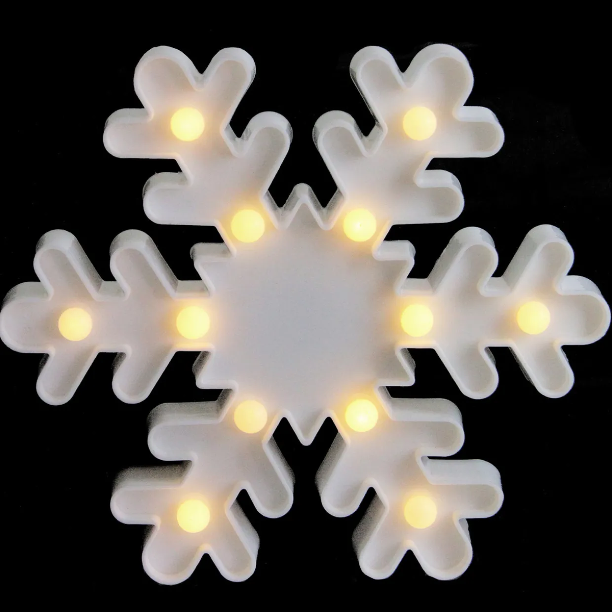 LED Lighted Snowflake Christmas Marquee Sign - 9.5" - White