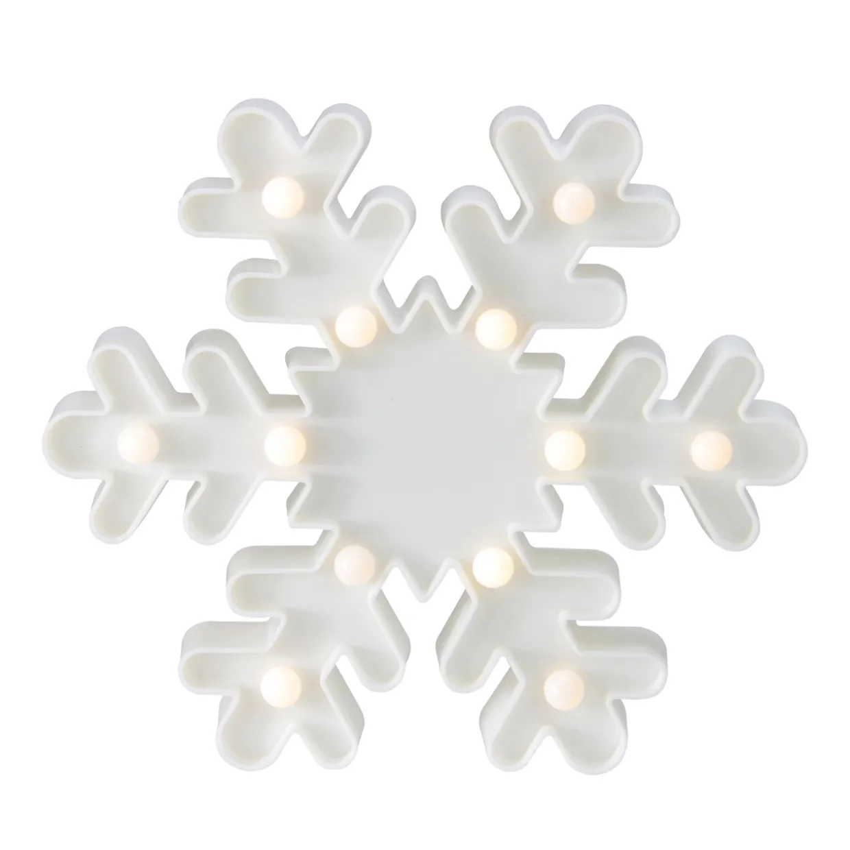LED Lighted Snowflake Christmas Marquee Sign - 9.5" - White