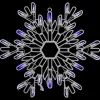 LED Lighted Snowflake Window Silhouette Christmas Decoration - 16" - Pure White and Blue