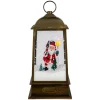 LED Lighted Snowing and Musical Santa Christmas Lantern - 13.5"