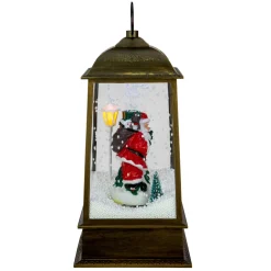 LED Lighted Snowing and Musical Santa Christmas Lantern - 13.5