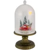 LED Lighted Snowing Musical Retro Truck Under Cloche Christmas Decoration - 13.5"