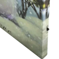 LED Lighted Snowman and Bird Friends Christmas Canvas Wall Art 15.75