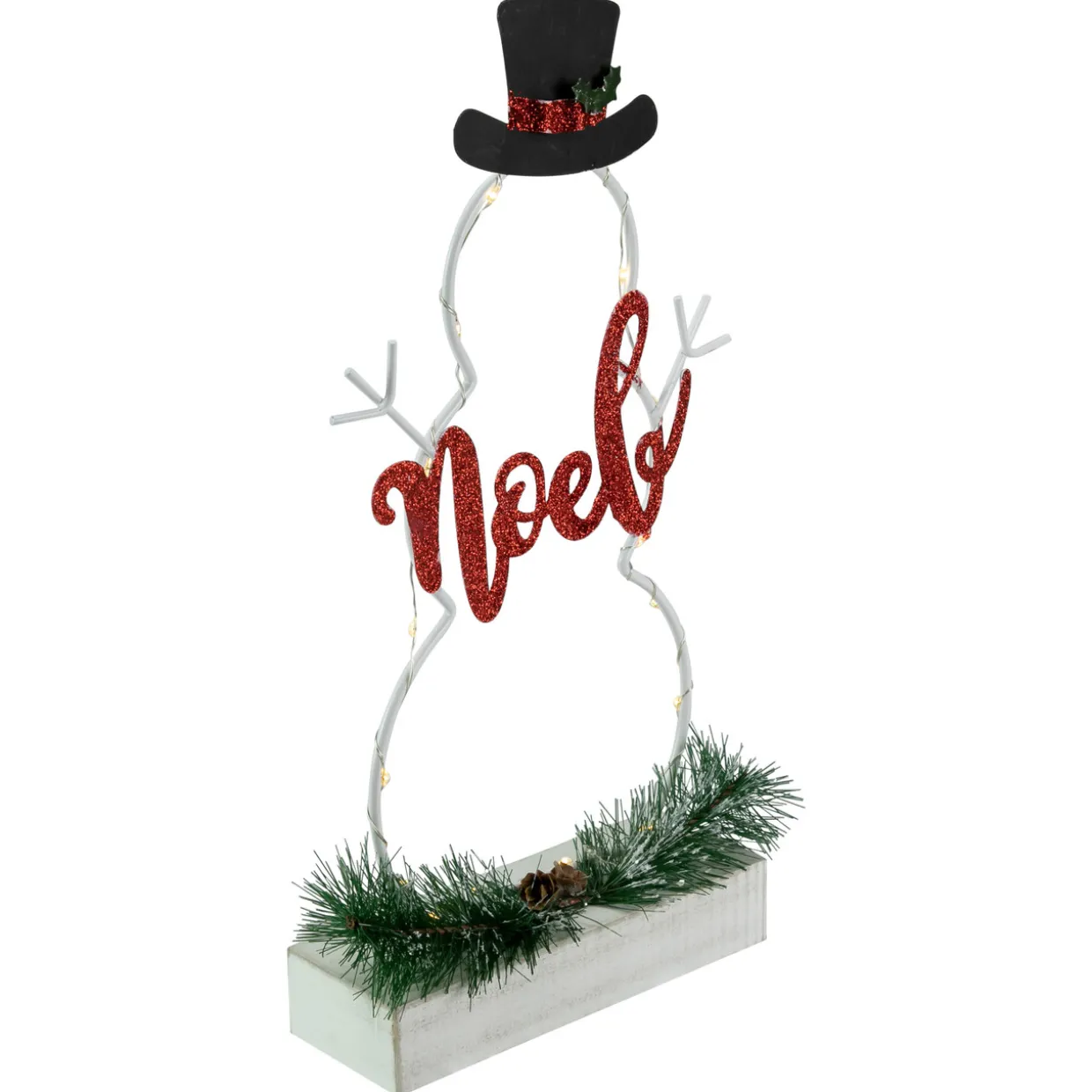 LED Lighted Snowman Silhouette Christmas "Noel" Sign - 12.75"
