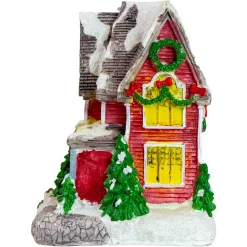 LED Lighted Snowy House Christmas Village Decoration - 5