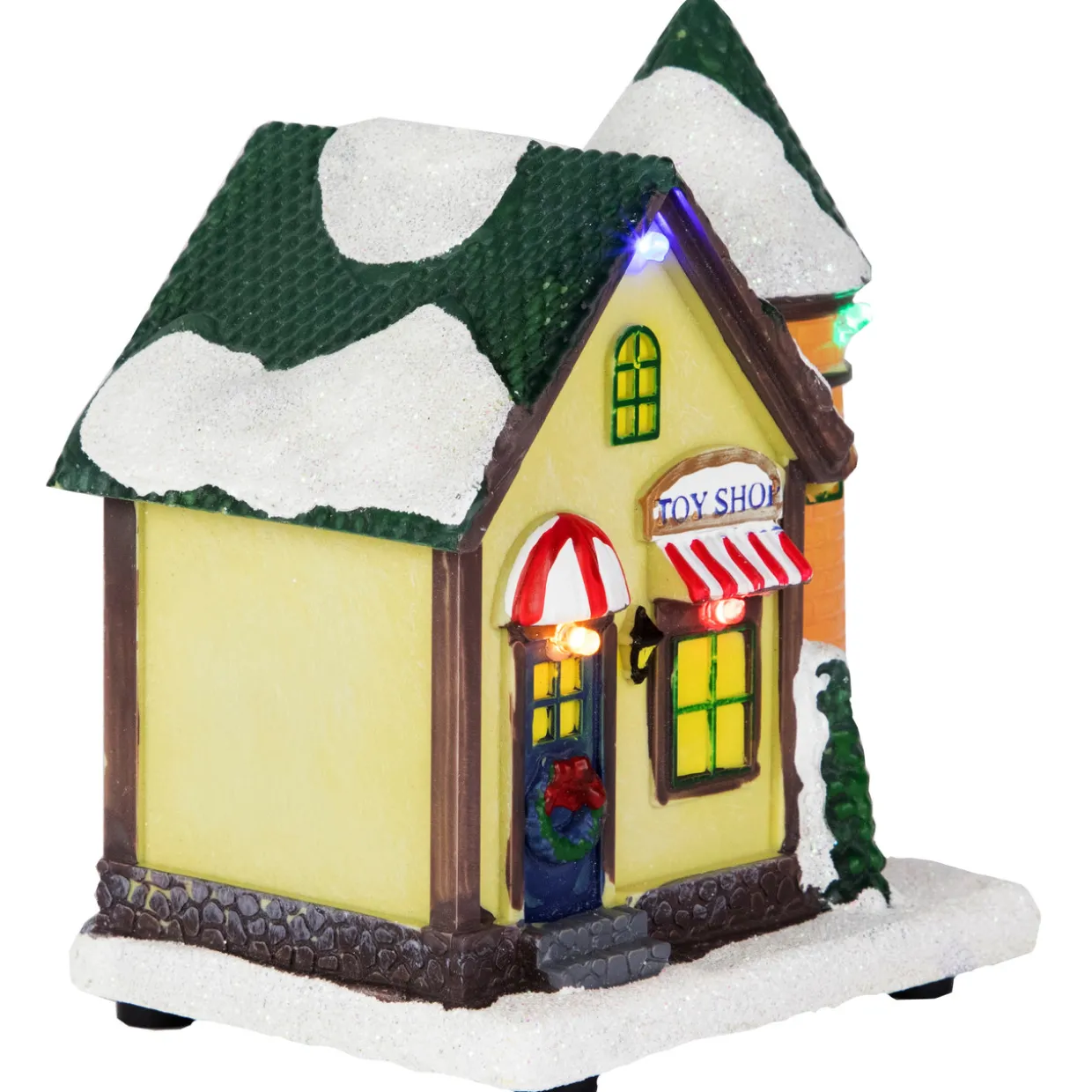 LED Lighted Snowy Toy Shop Christmas Village Display Piece - 5"