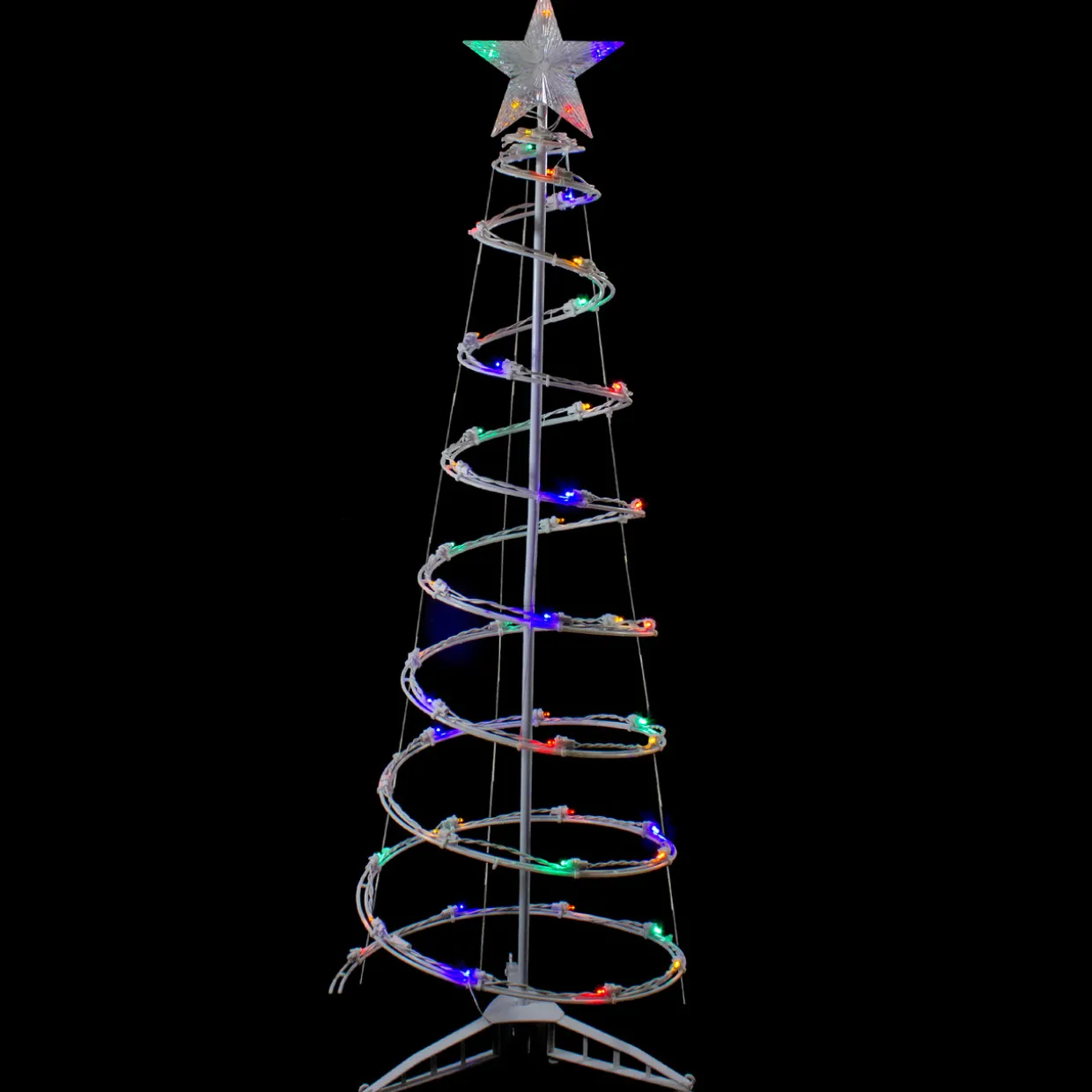 LED Lighted Spiral Cone Tree Outdoor Christmas Decoration - 4' - Multi Lights