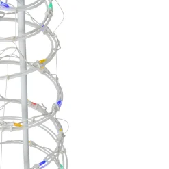 LED Lighted Spiral Cone Trees Outdoor Christmas Decorations - Multicolor - Set of 2