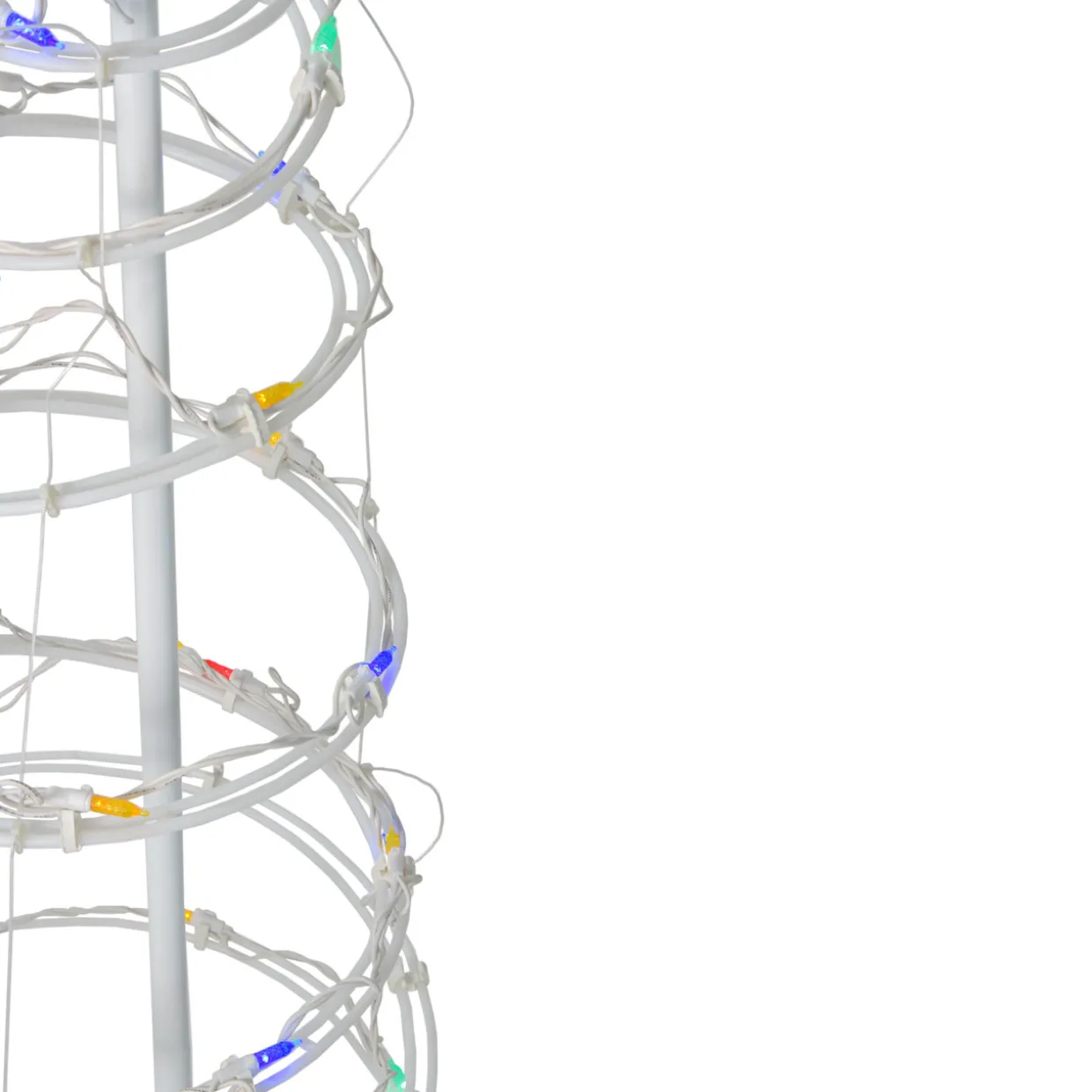 LED Lighted Spiral Cone Trees Outdoor Christmas Decorations - Multicolor - Set of 2