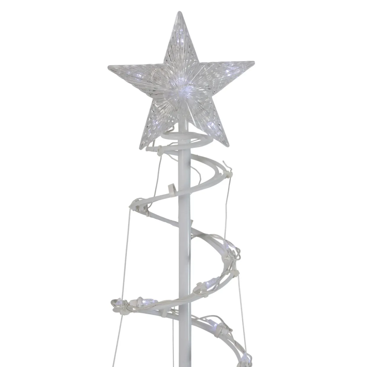 LED Lighted Spiral Cone Tree Outdoor Christmas Decoration - 5' - Pure White Lights