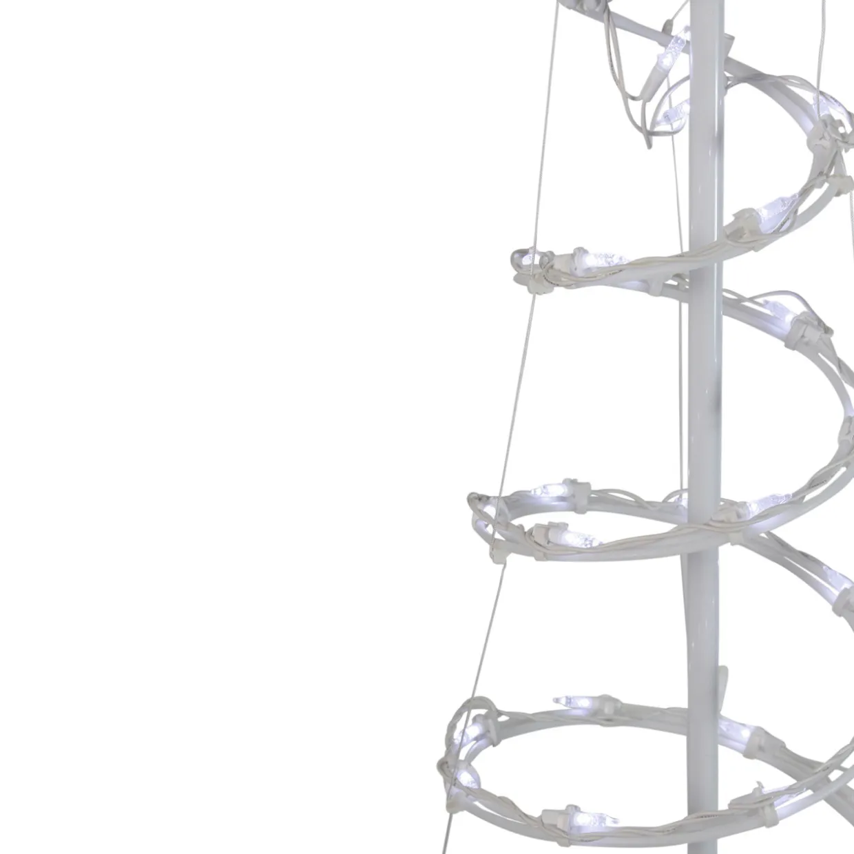 LED Lighted Spiral Cone Tree Outdoor Christmas Decoration - 5' - Pure White Lights