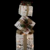 LED Lighted Stacked Gift Boxes Christmas Decoration - 25.25" - White and Beige