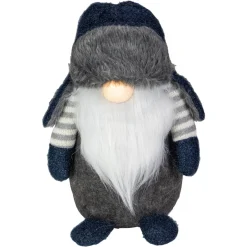LED Lighted Standing Gnome Christmas Figure - 12.5" - Blue and Gray
